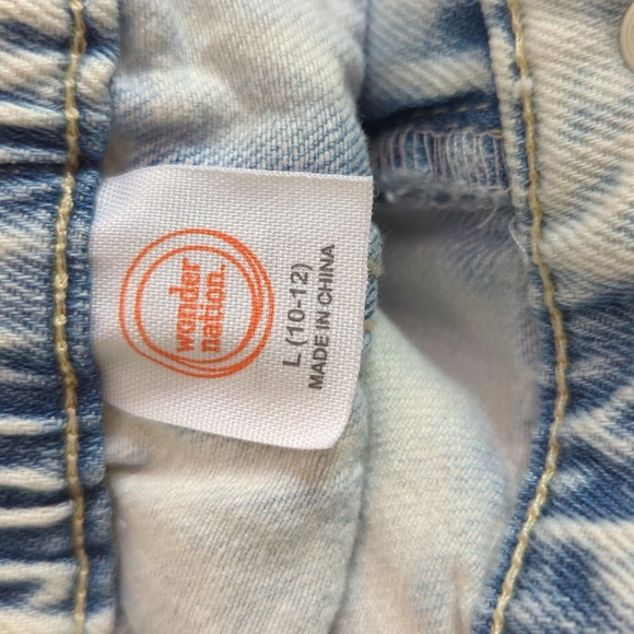 Wonder Nation Lightly Distressed Acid Wash Capri Jeans Wide Leg Girls L 10-12 - Picture 4 of 6